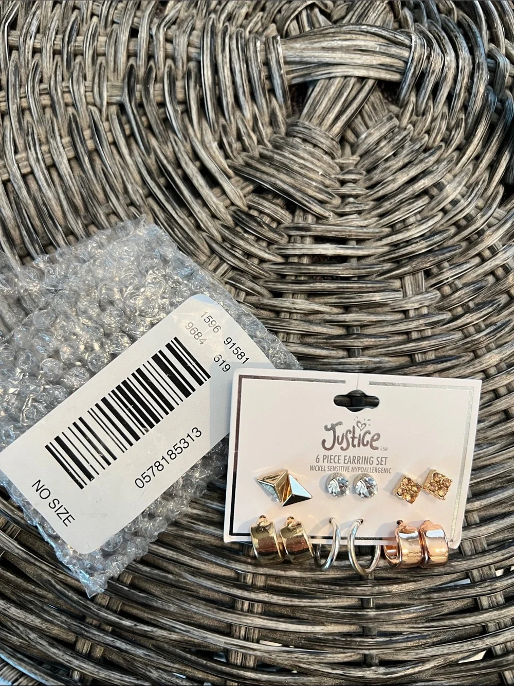 Justice Mixed Metal 6-Piece Earring Set - Gold, Silver, Rose Gold